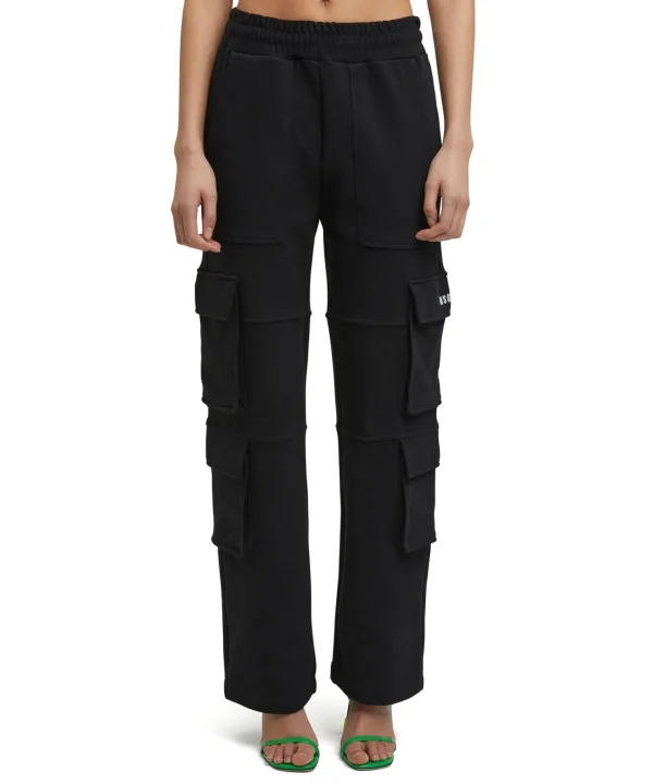 MSGM Pantaloni Joggers Cargo In Cotone Con Gamba Dritta Black Best