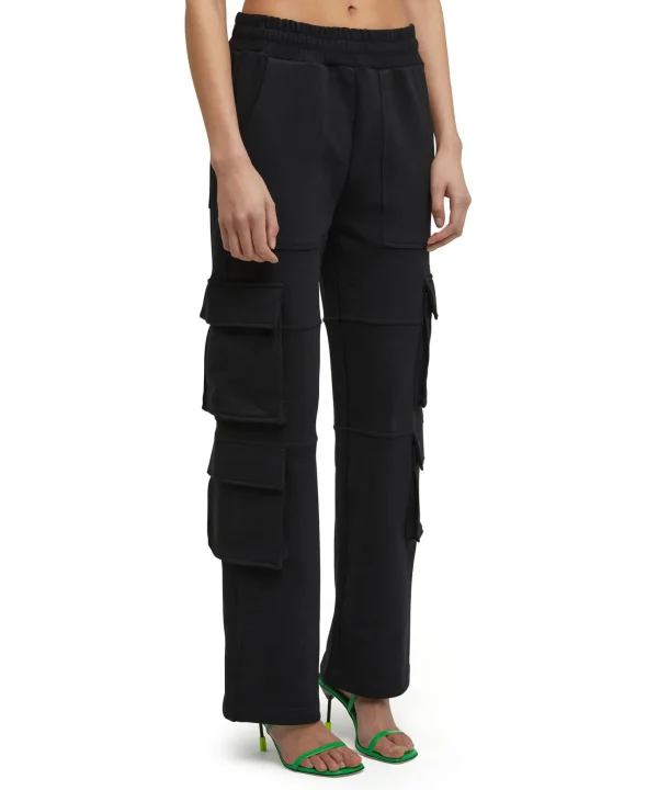 MSGM Pantaloni Joggers Cargo In Cotone Con Gamba Dritta Black Best