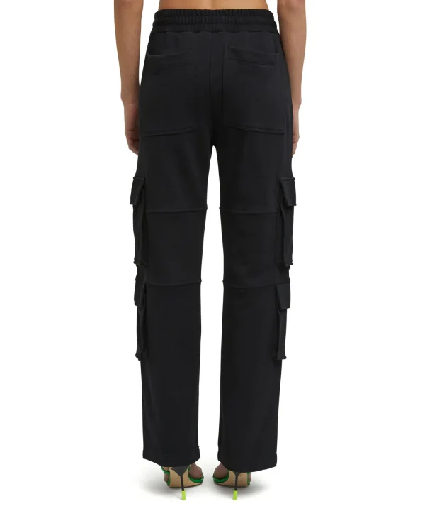 MSGM Pantaloni Joggers Cargo In Cotone Con Gamba Dritta Black Best