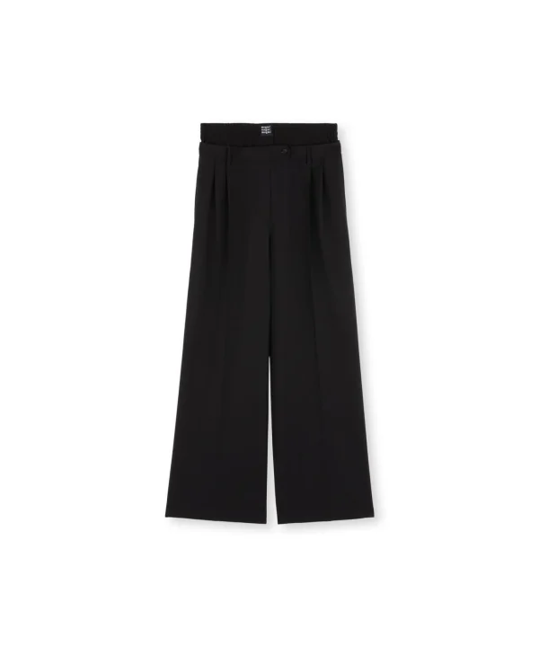 MSGM Pantaloni Sartoriale Con Boxer Incorporato In Lana Vergine Black Sale