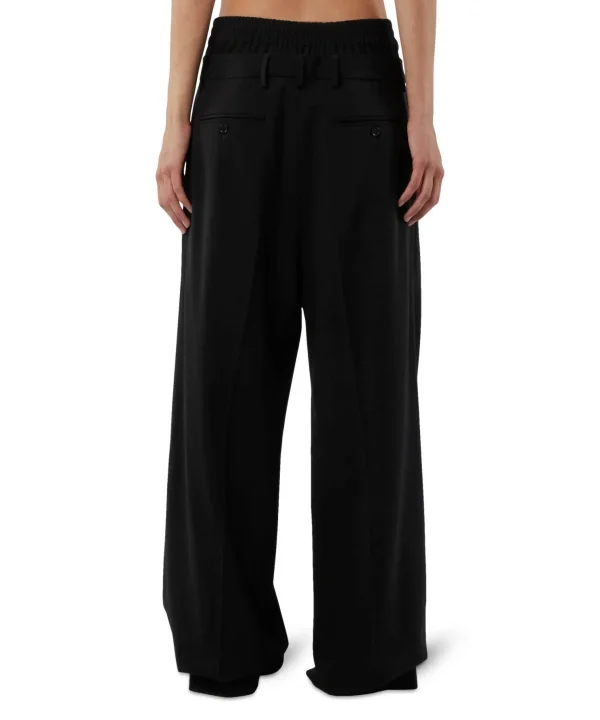 MSGM Pantaloni Sartoriale Con Boxer Incorporato In Lana Vergine Black Sale