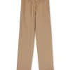 MSGM Pantaloni Straight Full Length In Cotone Beige Shop