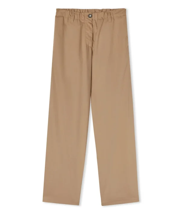 MSGM Pantaloni Straight Full Length In Cotone Beige Shop