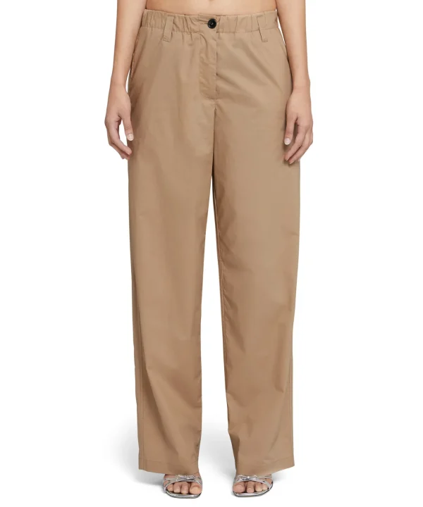 MSGM Pantaloni Straight Full Length In Cotone Beige Shop