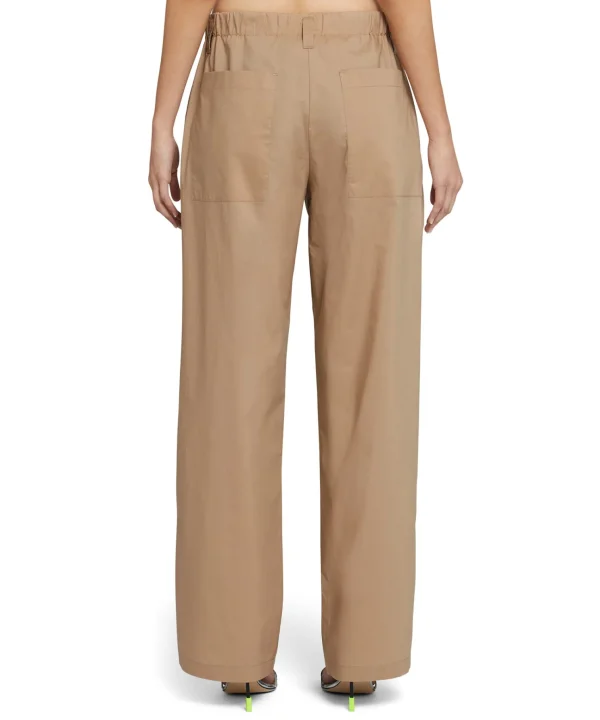 MSGM Pantaloni Straight Full Length In Cotone Beige Shop