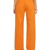 MSGM Pantaloni Tailoring A Gamba Dritta In Fresco Lana Orange Fashion