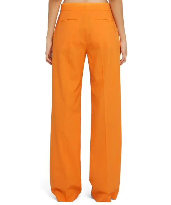 MSGM Pantaloni Tailoring A Gamba Dritta In Fresco Lana Orange Fashion