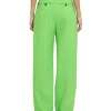 MSGM Pantaloni Tailoring A Gamba Dritta In Fresco Lana Green Clearance