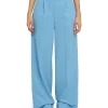 MSGM Pantaloni Tailoring A Gamba Dritta In Fresco Lana Blue Best