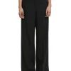 MSGM Pantaloni Tailoring A Gamba Dritta In Viscosa Grezza Black Clearance