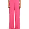 MSGM Pantaloni Tailoring A Gamba Dritta In Viscosa Grezza Dark Pink Sale