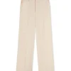 MSGM Pantaloni Tailoring A Gamba Dritta In Viscosa Grezza Butter Best Sale