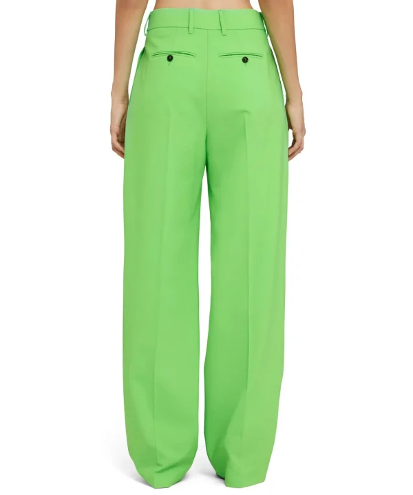 MSGM Pantaloni Tailoring A Gamba Dritta In Fresco Lana Green Clearance