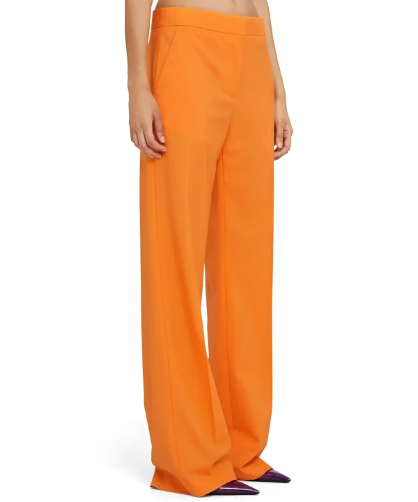 MSGM Pantaloni Tailoring A Gamba Dritta In Fresco Lana Orange Fashion