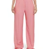 MSGM Pantaloni Tailoring Full Length In Viscosa Con Pinces Pink Cheap