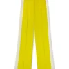 MSGM Pantaloni Tailoring Full Length In Viscosa Con Banda Laterale A Contrasto Lemon Yellow Shop