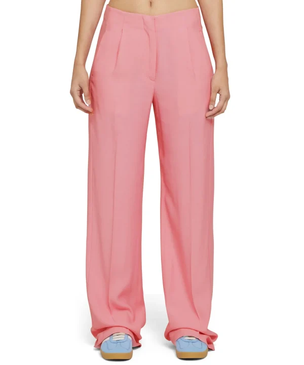 MSGM Pantaloni Tailoring Full Length In Viscosa Con Pinces Pink Cheap