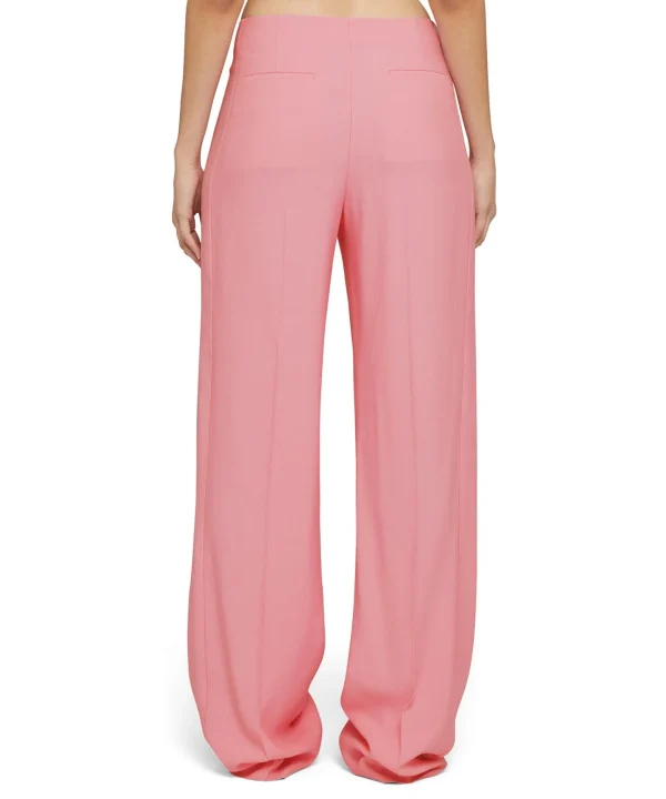 MSGM Pantaloni Tailoring Full Length In Viscosa Con Pinces Pink Cheap