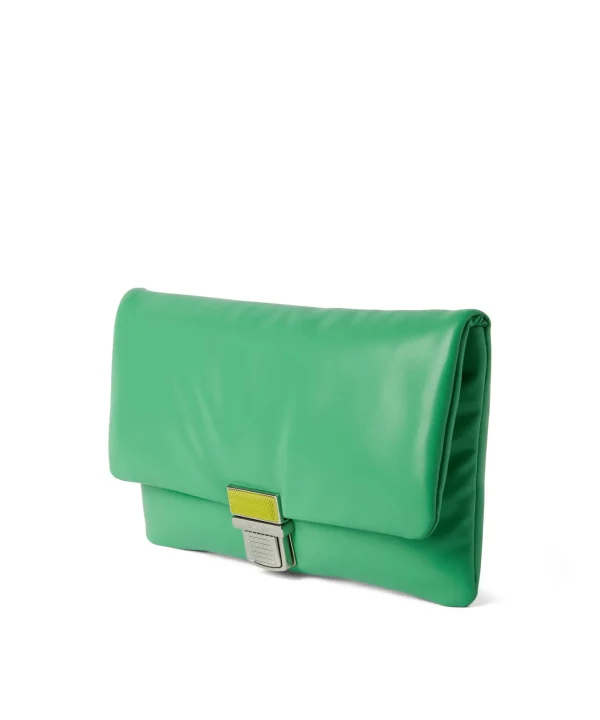 MSGM Pochette Puffer Clic Bag In Ecopelle Green Discount