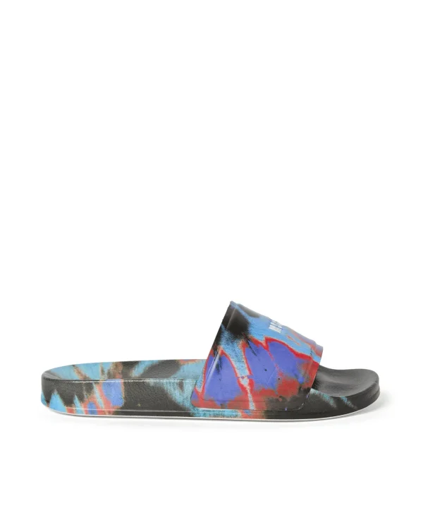 MSGM Pool Slides Tie Dye Con Micro Logo Black Best