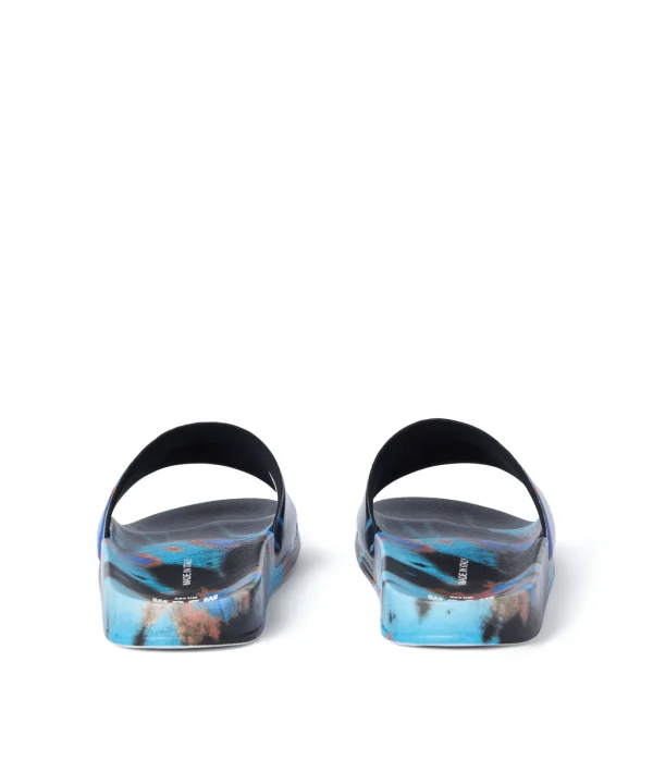 MSGM Pool Slides Tie Dye Con Micro Logo Black Hot