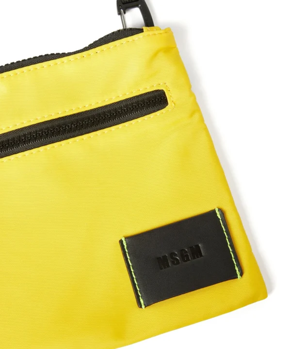 MSGM Pouch In Nylon Signature Yellow Hot