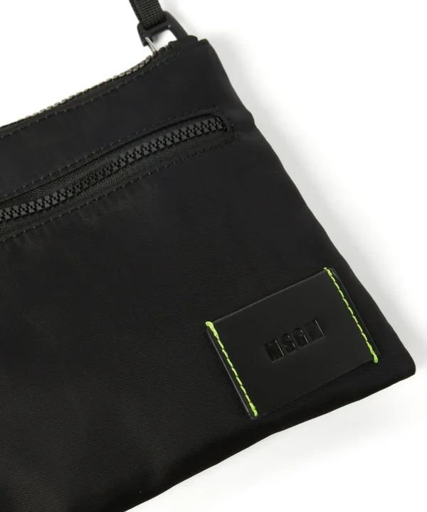 MSGM Pouch In Nylon Signature Black Discount