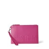 MSGM Pouche In Ecopelle Con Logo Embossed Pink Fluo Hot