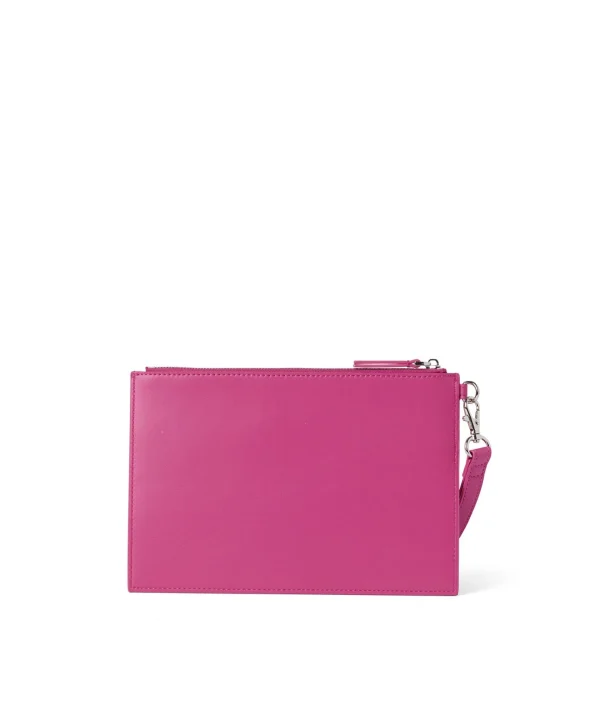 MSGM Pouche In Ecopelle Con Logo Embossed Pink Fluo Hot