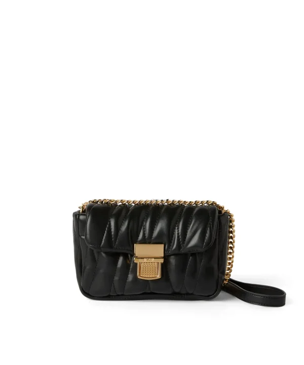 MSGM Puffer Clic Bag In Ecopelle Trapuntata Black Clearance