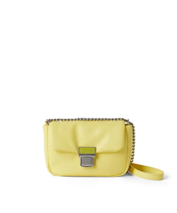 MSGM Puffer Clic Bag In Ecopelle Yellow Fashion