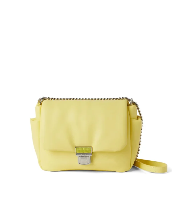 MSGM Puffer Clic Bag In Ecopelle Yellow Clearance