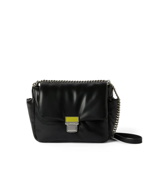 MSGM Puffer Clic Bag In Ecopelle Black New