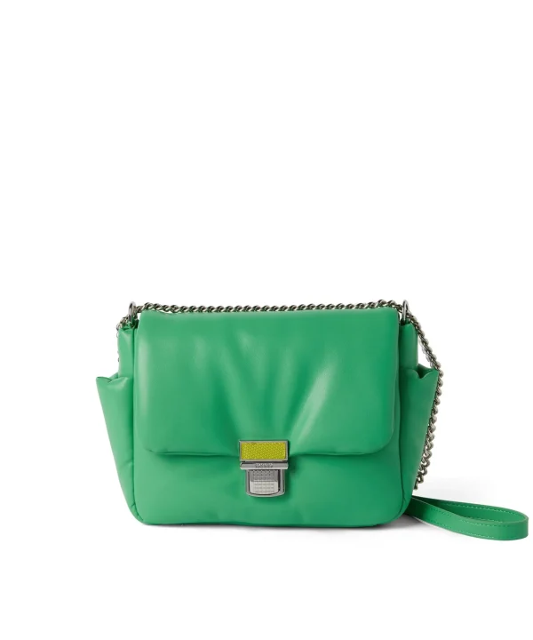 MSGM Puffer Clic Bag In Ecopelle Green Online