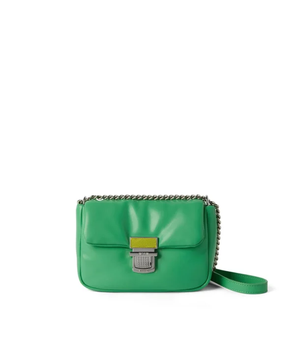 MSGM Puffer Clic Bag In Ecopelle Green Best