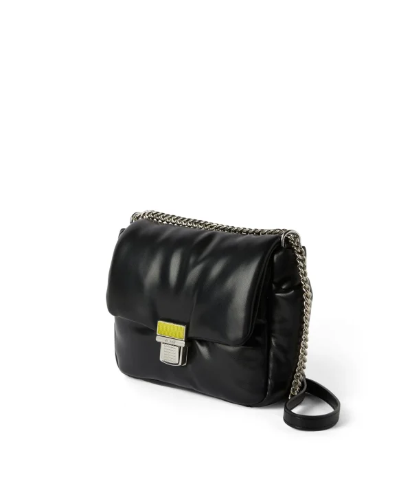 MSGM Puffer Clic Bag In Ecopelle Black New