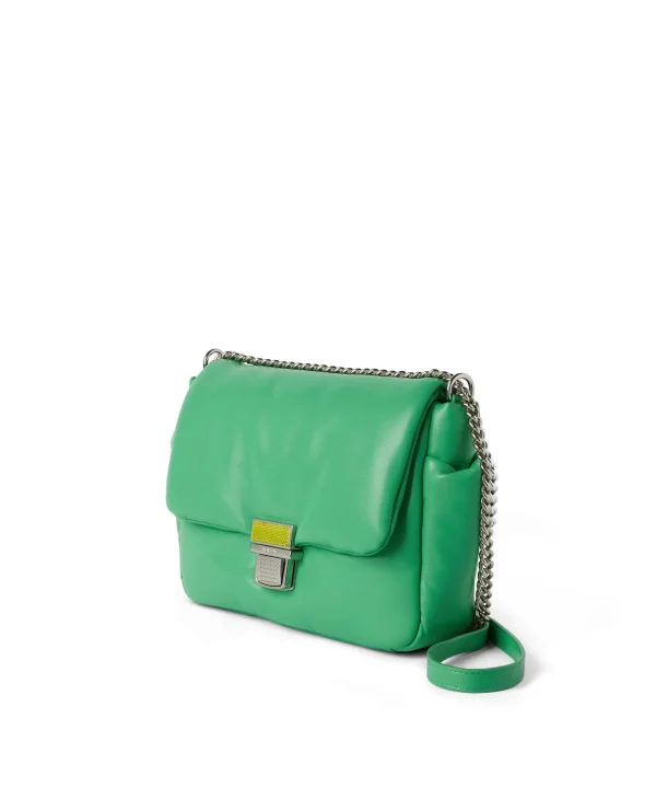 MSGM Puffer Clic Bag In Ecopelle Green Online