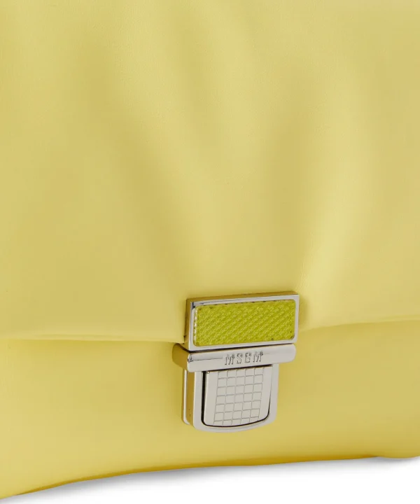 MSGM Puffer Clic Bag In Ecopelle Yellow Clearance