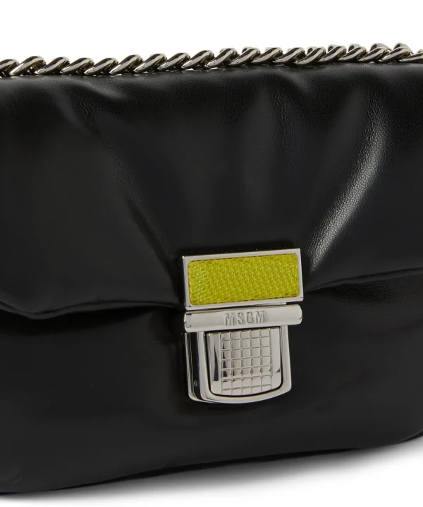 MSGM Puffer Clic Bag In Ecopelle Black Clearance