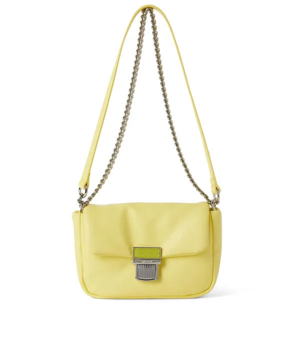 MSGM Puffer Clic Bag In Ecopelle Yellow Fashion