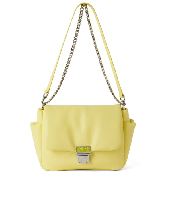 MSGM Puffer Clic Bag In Ecopelle Yellow Clearance