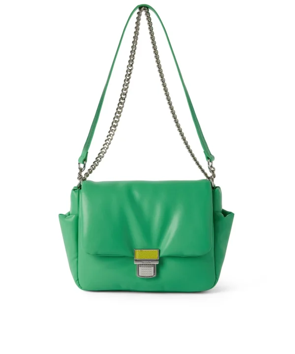 MSGM Puffer Clic Bag In Ecopelle Green Online