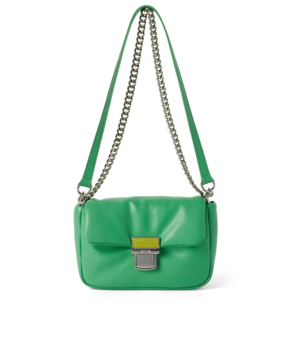 MSGM Puffer Clic Bag In Ecopelle Green Best