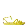 MSGM Sandali Bassi Con Fascette In Vernice Yellow Fluo Best Sale