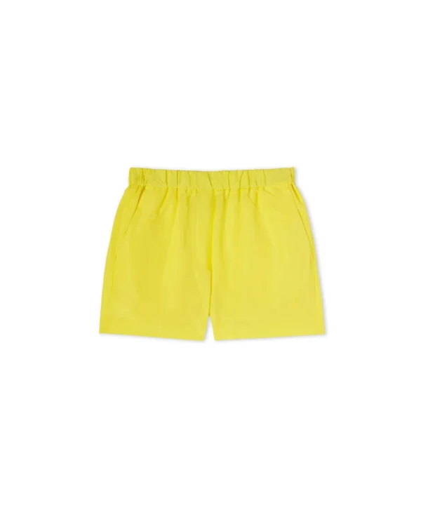 MSGM Shorts In Taffeta Tinta Unita Lemon Yellow Cheap