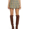 MSGM Skort In Prince Of Wales Con Design A Portafoglio Lemon Yellow Cheap