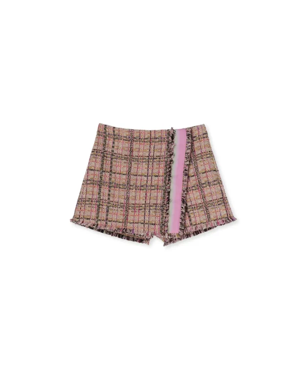 MSGM Skort In Tweed Con Design A Portafoglio Pink Best