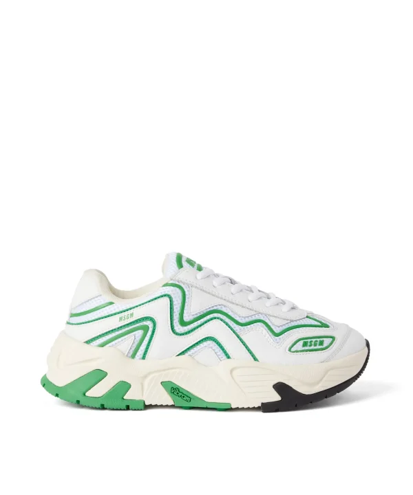 MSGM Sneakers Vortex Con Suola Vibram Green Fluo New