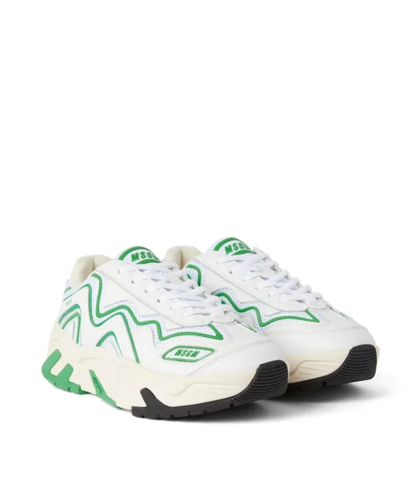 MSGM Sneakers Vortex Con Suola Vibram Green Fluo New