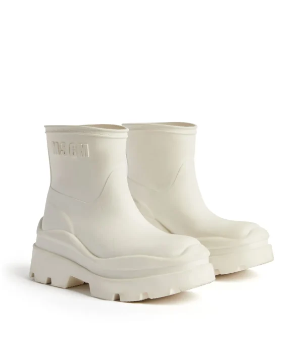 MSGM Supergomma Boots White Cheap